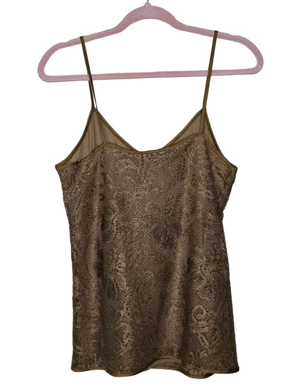 Banana Republic Heritage Gold Lace Cami Tank Top Medium Lined - Picture 6 of 6